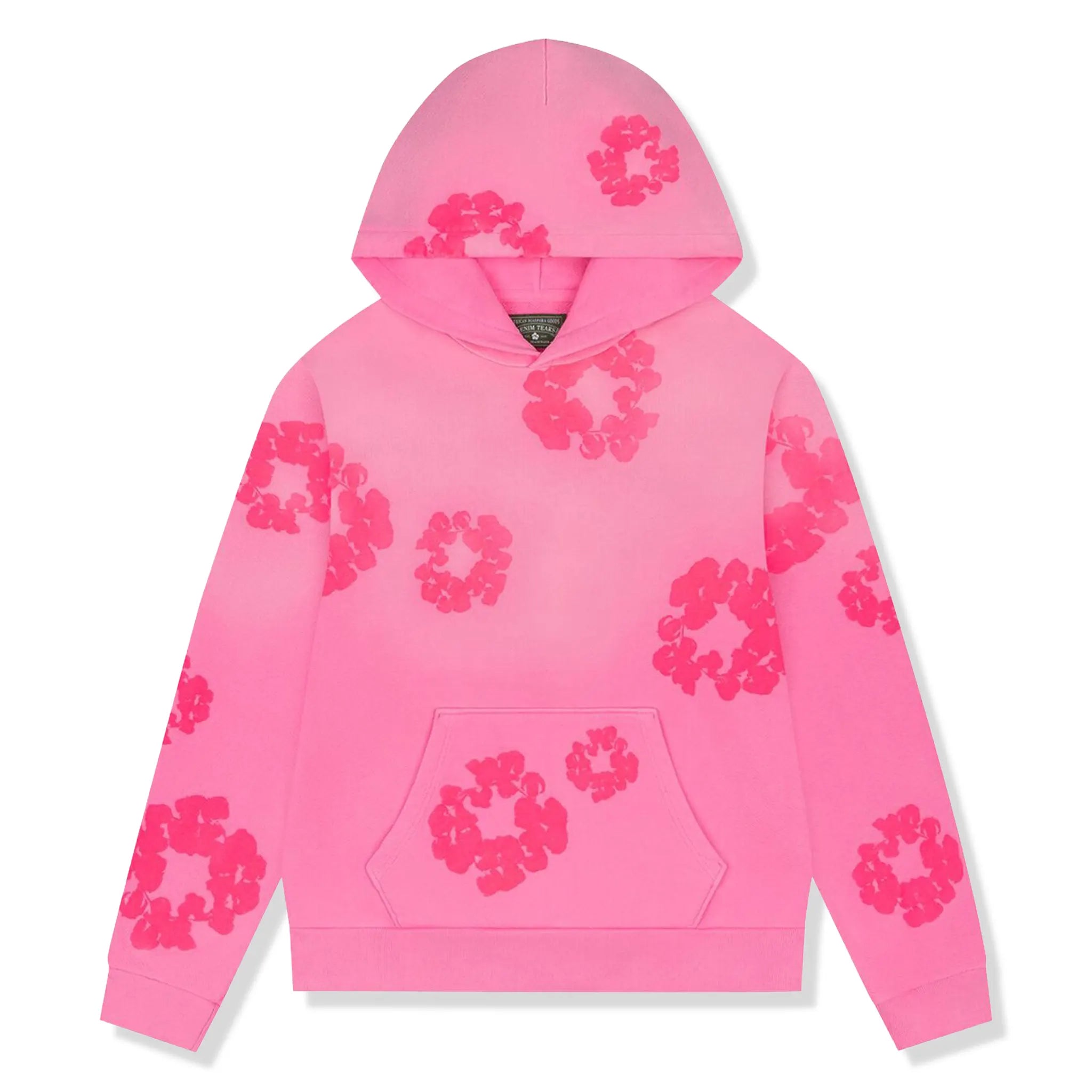 Front View of Denim Tears Cotton Wreath Pink Monochrome Hoodie SS25THD0641